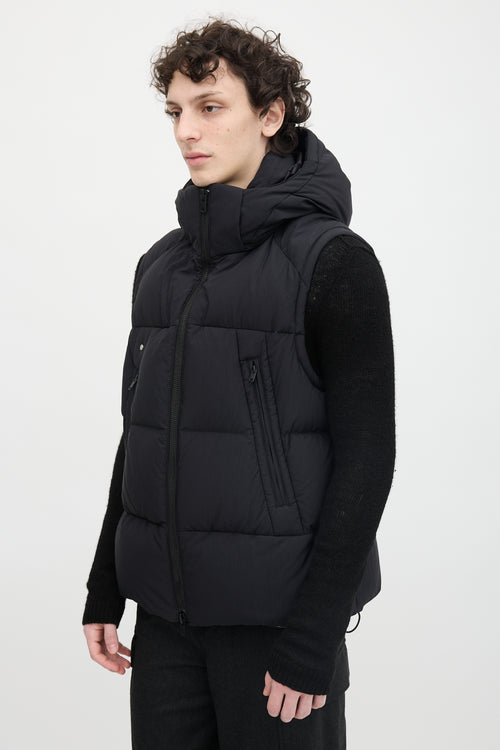 Y-3 Down & Nylon Hooded Vest