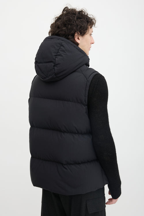 Y-3 Down & Nylon Hooded Vest