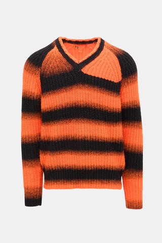 Y-3 Gradient Striped V-Neck Sweater
