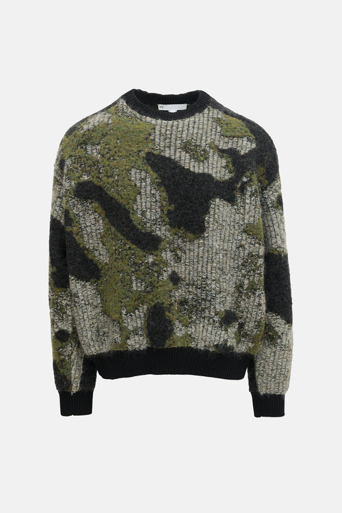 Y-3 Mohair Intarsia Camo Sweater