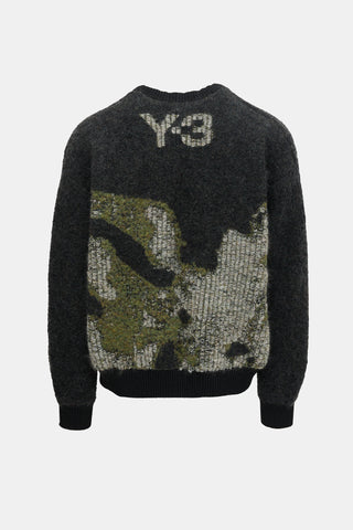 Y-3 Mohair Intarsia Camo Sweater