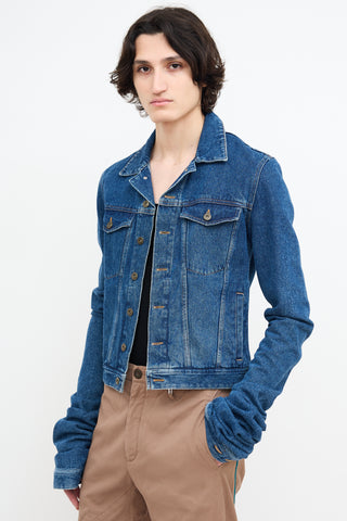 Y/Project Medium Wash Extra Long Sleeve Denim Jacket