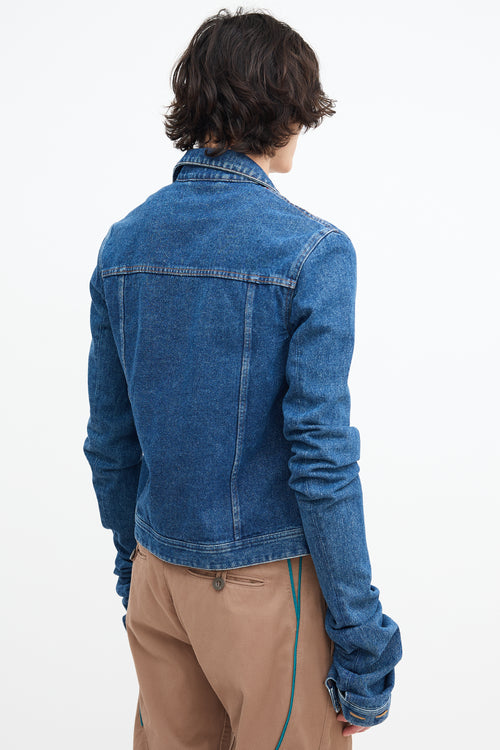 Y/Project Medium Wash Extra Long Sleeve Denim Jacket