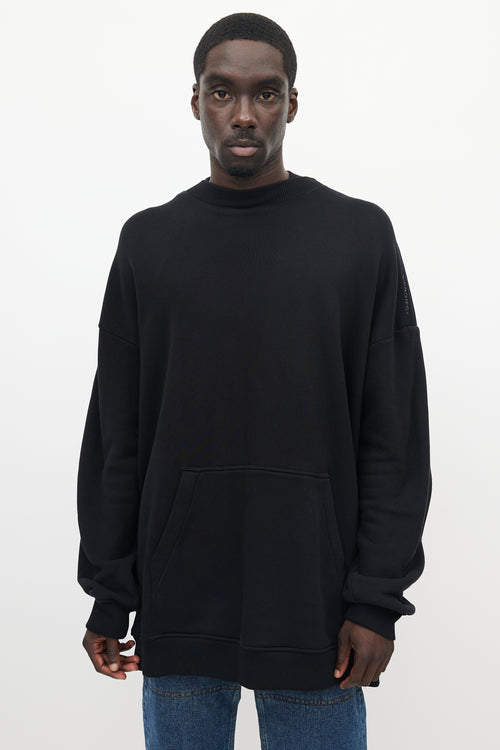 Y-Project Black Shawl Hooded Sweatshirt