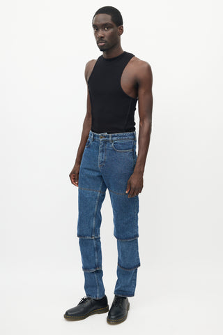 Y-Project Blue Tiered Denim Jeans