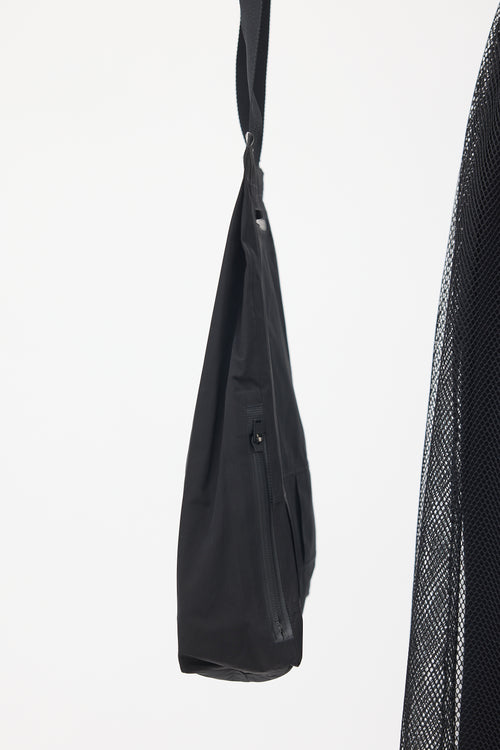 Y-3 Black Nylon Logo Backpack Trench Coat