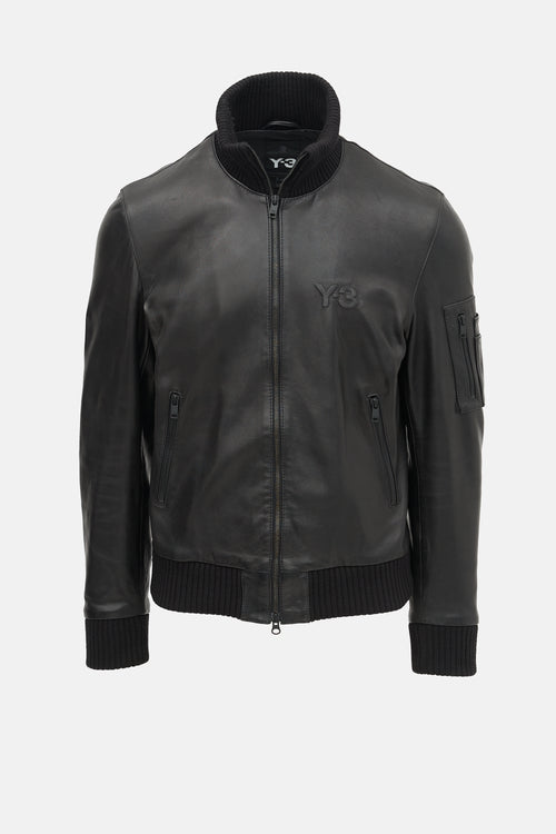 Y-3 Leather Bomber Jacket
