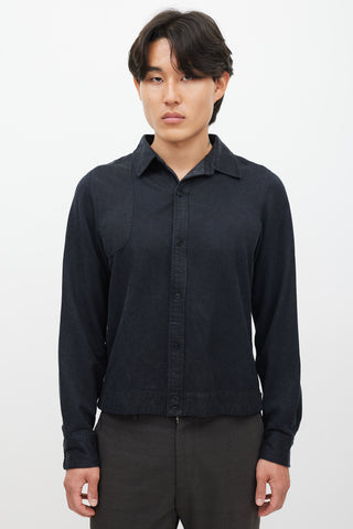 YMC Black Cropped Shirt
