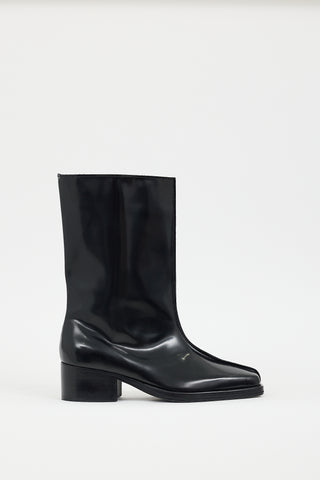 Y/Project Black Patent Leather Boot