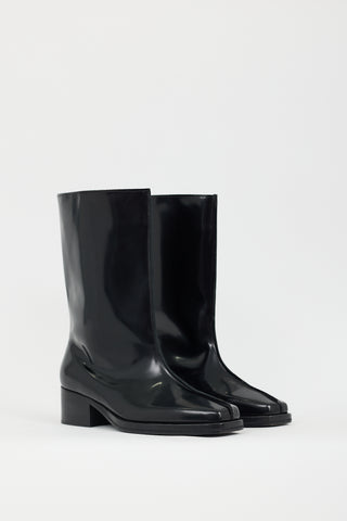 Y/Project Black Patent Leather Boot