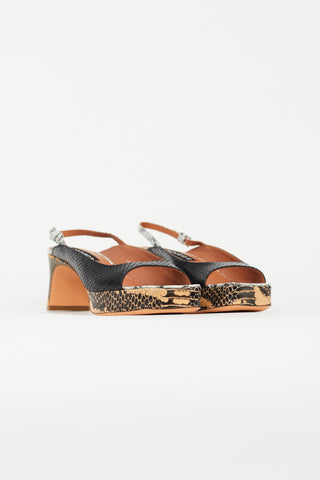 Y/Project Multicolour Embossed Leather Open Toe Mule