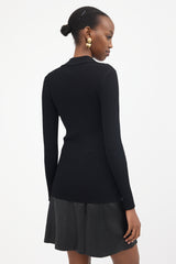 Saint Laurent Rib Knit Collared Sweater