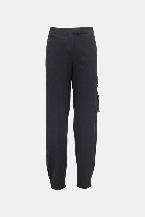 Saint Laurent 2004 Wool Tassel Trouser