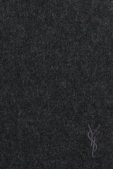 Saint Laurent Grey Knit Fringe Scarf