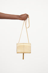 Saint Laurent Gold Leather Kate Tassel Bag