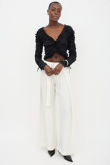 Saint Laurent Lace Up Ruched Top