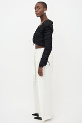 Saint Laurent Lace Up Ruched Top