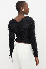 Saint Laurent Lace Up Ruched Top