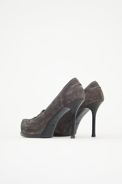Saint Laurent Suede Loafer Pump