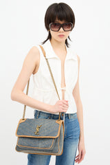 Saint Laurent Denim Niki Shoulder Bag