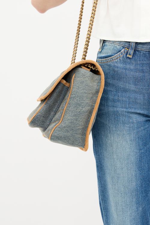 Saint Laurent Denim Niki Shoulder Bag
