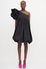 Yvon One Shoulder Bubble Hem Dress