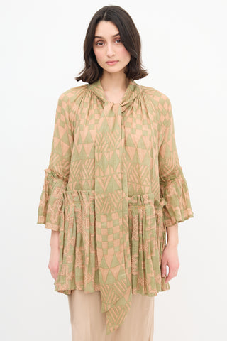 Yvonne S Geometric Linen Tunic Dress