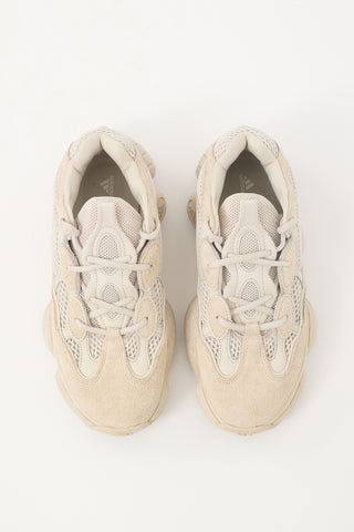 YZY X Adidas Beige Suede & Mesh Yeezy 500 Sneaker