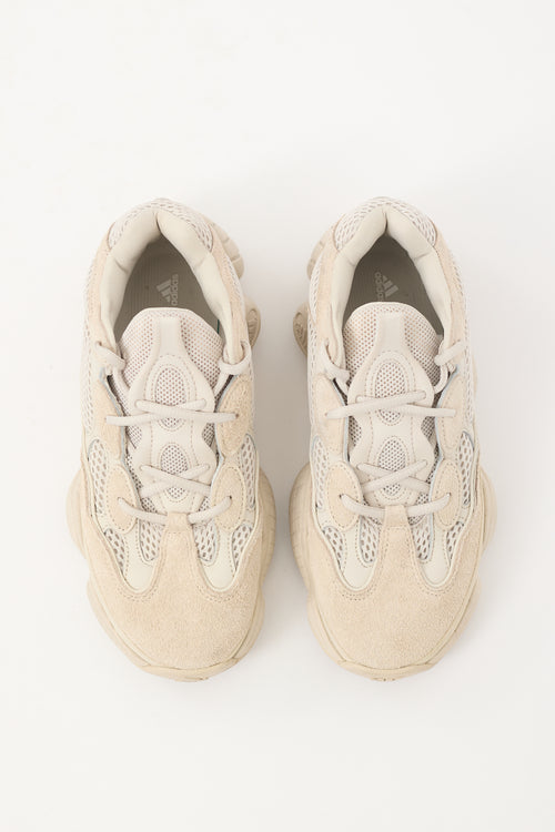 YZY X Adidas Beige Suede & Mesh Yeezy 500 Sneaker