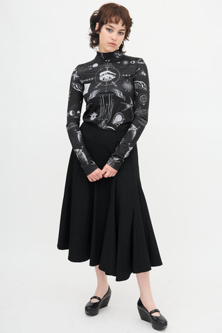 Y's Wool Asymmetrical Skirt