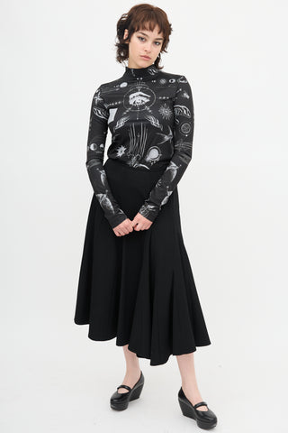 Y's Wool Asymmetrical Skirt