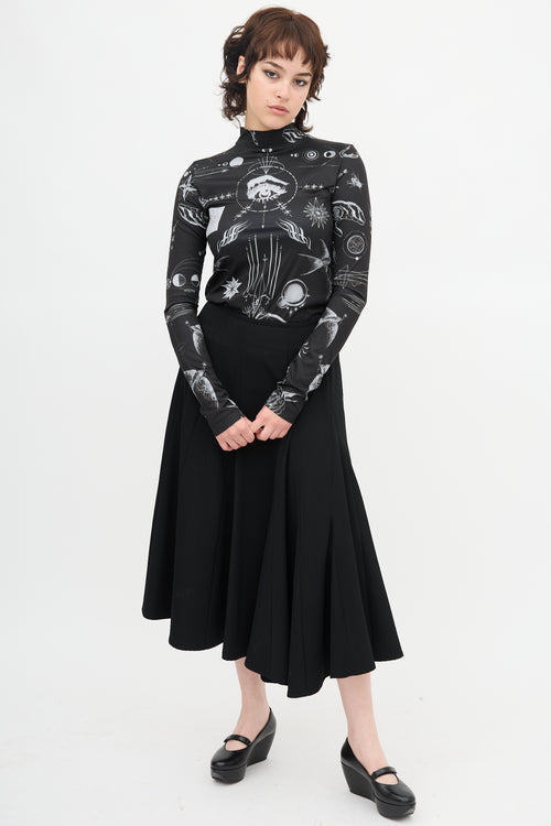 Y's Wool Asymmetrical Skirt