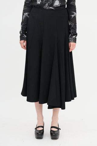 Y's Wool Asymmetrical Skirt