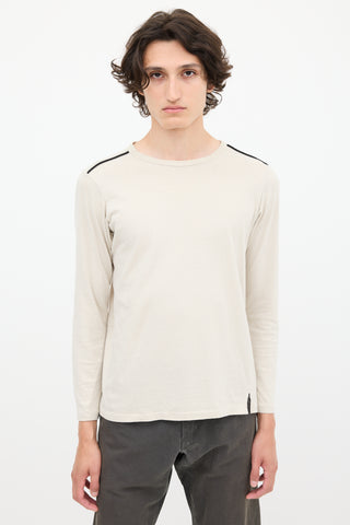 Y's Beige Cotton Long Sleeve Top