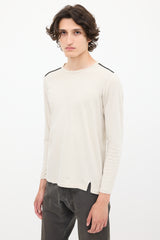 Y's Beige Cotton Long Sleeve Top
