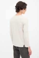 Y's Beige Cotton Long Sleeve Top