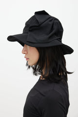 Y's Black Ruffled Hat