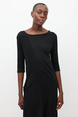Y's Black & White Asymmetrical Dress