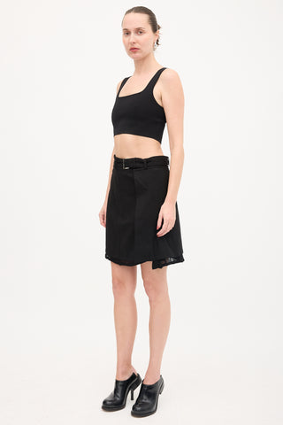 Y's Layered Wrap Skirt