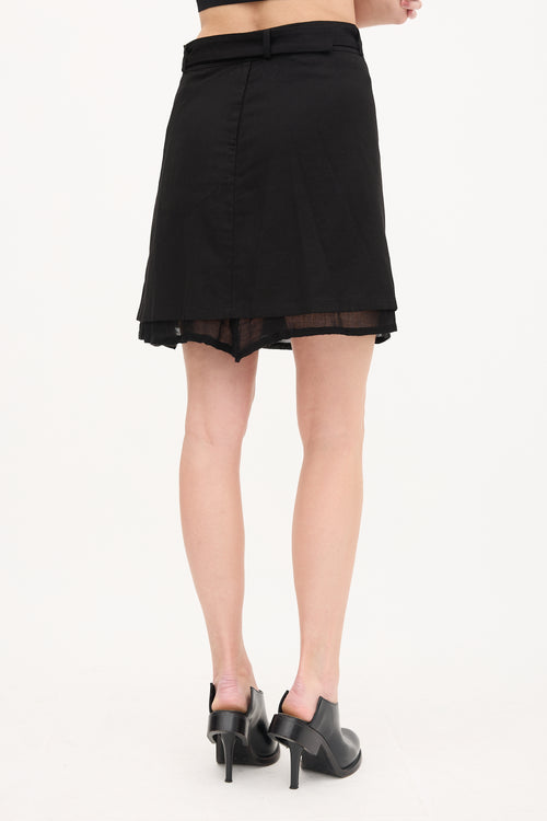 Y's Layered Wrap Skirt