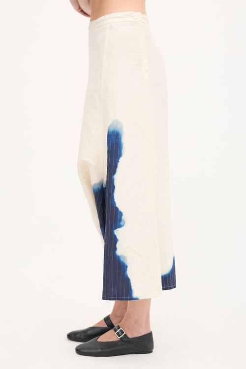 Y's Linen Asymmetric Cropped Trouser