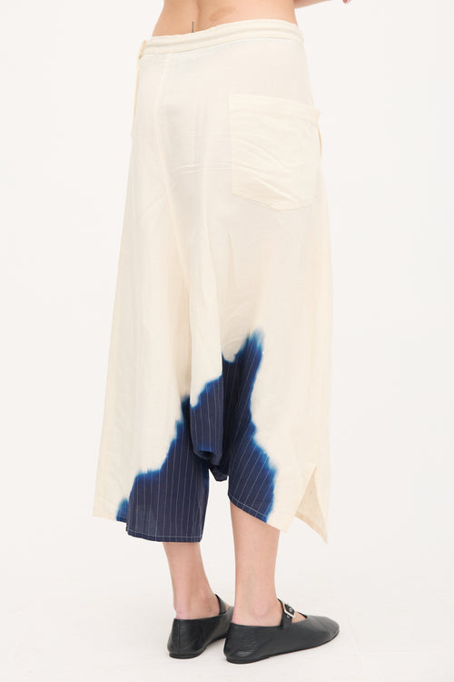 Y's Linen Asymmetric Cropped Trouser