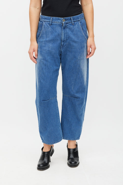 Y's Medium Wash Darted Wide Leg Jeans