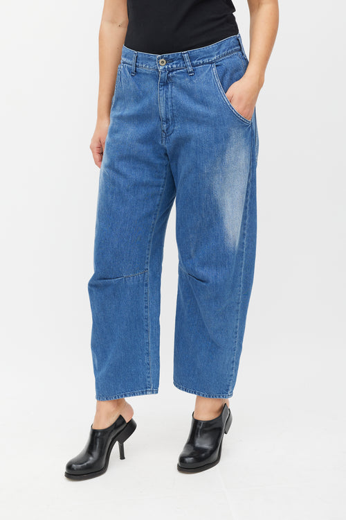Y's Medium Wash Darted Wide Leg Jeans