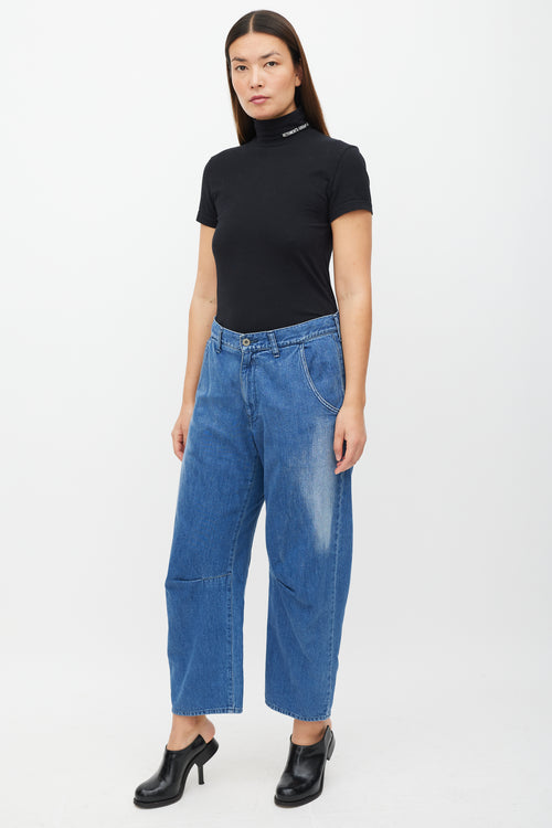Y's Medium Wash Darted Wide Leg Jeans