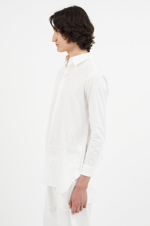 Y's White Embroidered Shirt