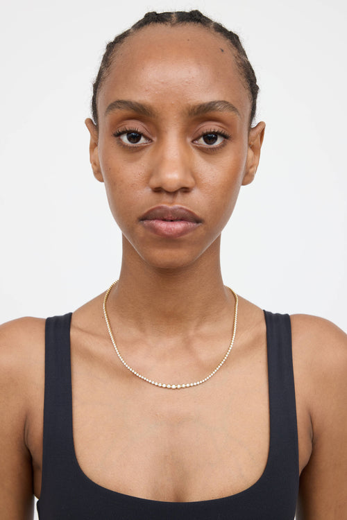 Fine Jewelry 14K Yellow Gold Graduated Diamond Riviera Necklace