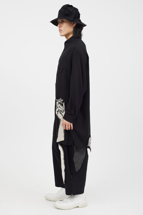 Yohji Yamamoto 6 Piece Black Graphic Co-Ord Set