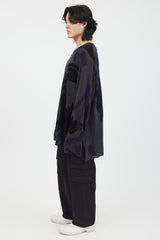 Yohji Yamamoto Grey Blue & Black Knit Sweater