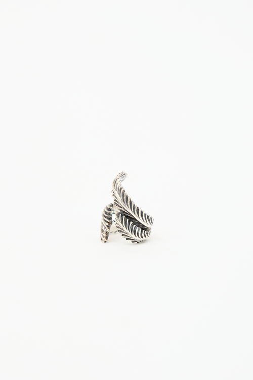 Yohji Yamamoto 950 Silver Feather Ring